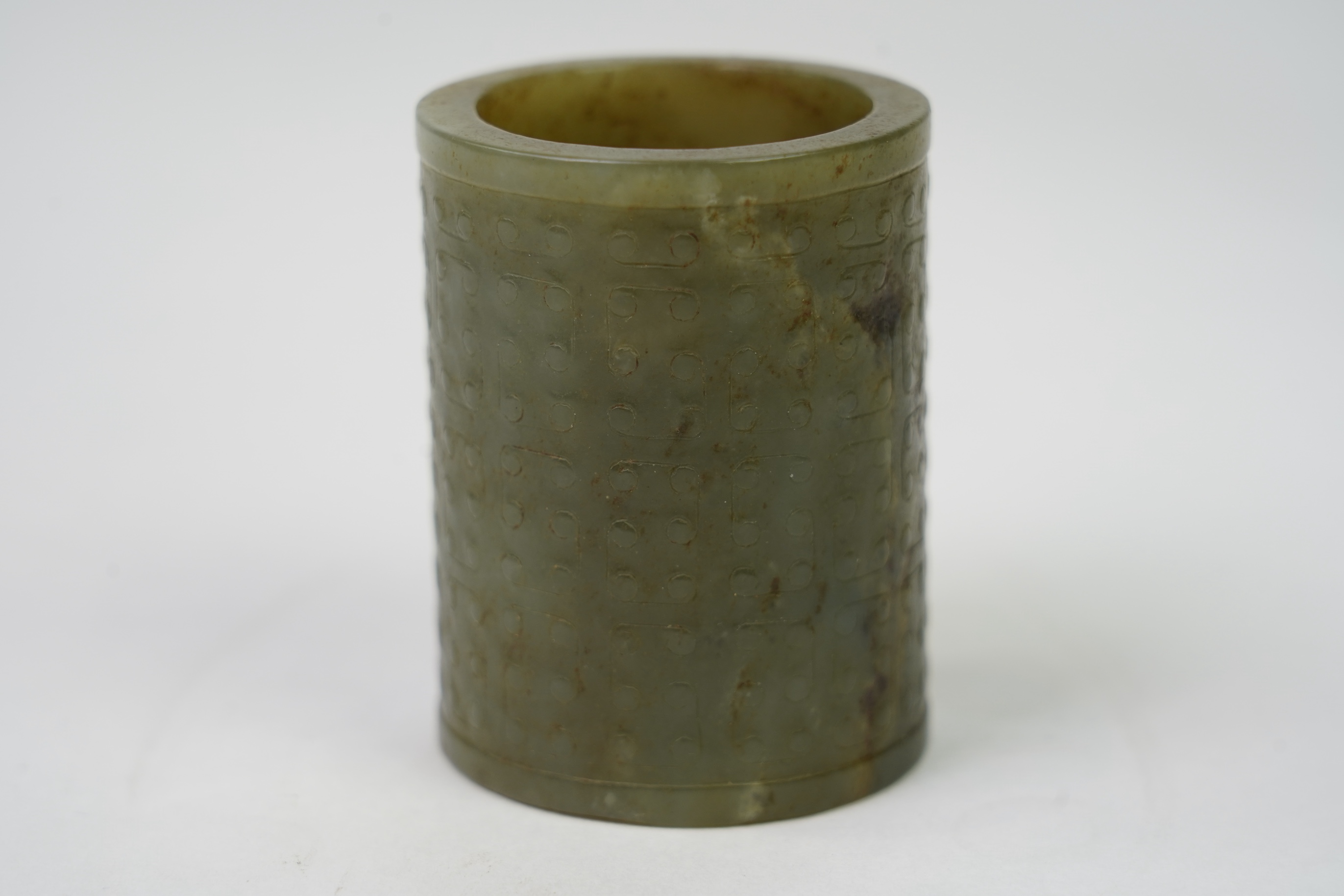 A Chinese green jade cylinder, Warring States period